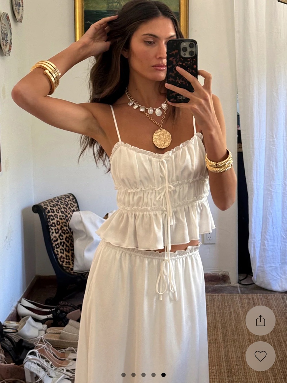 Dahlia White Satin Skirt Set - Picture 2 of 8